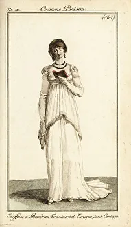 Curls Prints: Woman reading an almanac, Paris, 1804