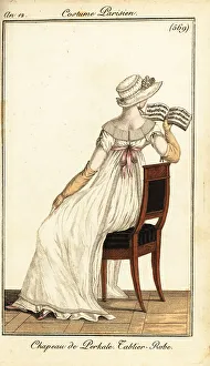 Carle Vernet Prints: Woman reading a musical score, Paris, 1804
