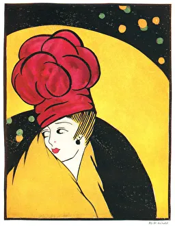 Gerald Prints: Woman With Red Hat