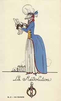 Woman in revolutionary fancy dress