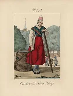 Alsation Prints: Woman of Saint Valery She wears a bonnet of