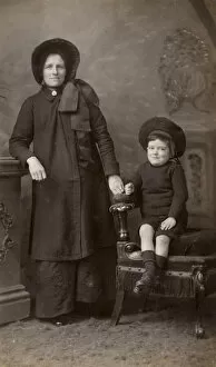 Woman in Salvation Army uniform and little boy