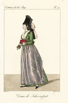 Fichu Prints: Woman of Schweinfurt, Bavaria, Germany, 19th century