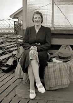 Netting Prints: Woman at the seaside