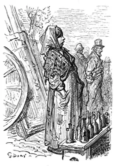 Roadside Prints: Woman selling drinks on way to the Derby, 1870