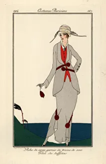 Aigrettes Gallery: Woman in serge dress and taffeta gilet