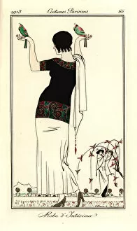 Epoque Collection: Woman in short-sleeved top and white skirt, 1913