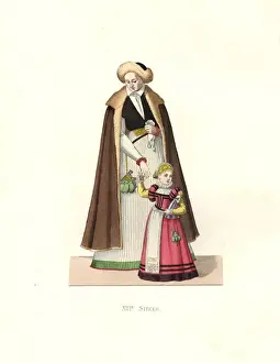 Chevignard Prints: Woman of Silesia and girl, 16th century