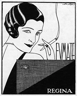 Drugs Prints: Woman smoking cigarette
