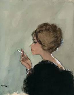 Cigarette Collection: Woman smoking by David Wright