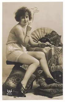 Drugs Prints: Woman Smoking in Slip