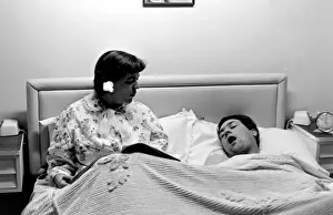 Snoring Prints: Woman with snoring husband