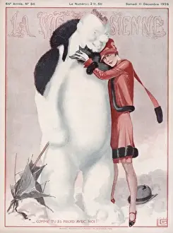 Wraps Prints: Woman and Snowman 1926