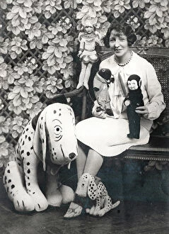 Markings Collection: Woman with soft toys including Dismal Desmond