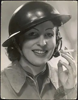 Woman Soldier Smoking