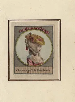 Coeffures Prints: Woman in spotted Pennsylvania hat, 1783