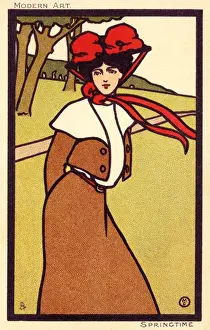 Springtime Prints: Woman in her Spring outfit