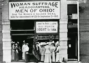 Suffrage Collection: Woman suffrage headquarters in Upper Euclid Avenue, Clevelan