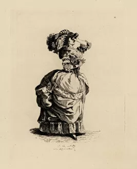 Woman with a telescope, era of Marie Antoinette