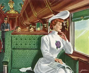 Images Dated 26th August 2020: Woman on a Train Date: 1950