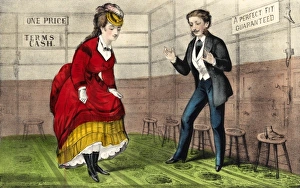 Images Dated 8th September 2011: Woman trying on a Beautiful Pair of shoes