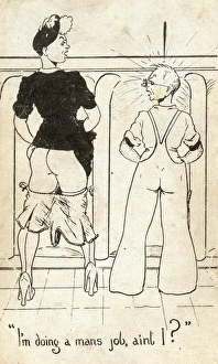 Images Dated 28th July 2011: Woman using a urinal - WW2