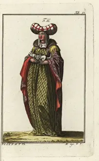 Woman of Venice holding a dog, 16th century