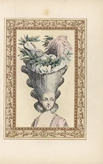 Woman in the Victory bonnet crowned with leaves and feathers Woman in the Victory bonnet crowned with leaves and feathers