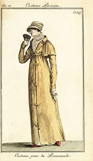 Carle Vernet Prints: Woman in walking costume, Paris, 1804
