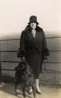 Woman walking with her dog