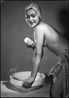 Shower Prints: WOMAN WASHING / 1930S