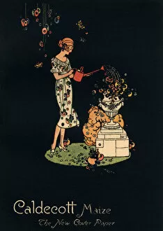 A woman watering her flowers with a watering can