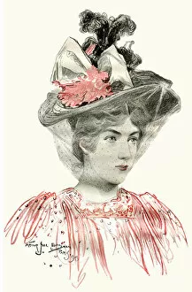 Headdresses Collection: Woman wearing bonnet 1896