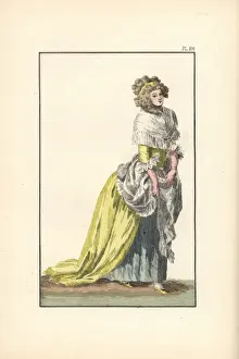 Councillor Prints: Woman wearing a dress of English silk with