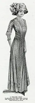Toque Prints: Woman wearing foulard gown 1909