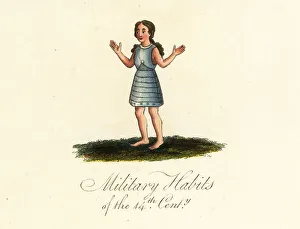 Sleeveless Prints: Woman wearing the gambeson, 14th century
