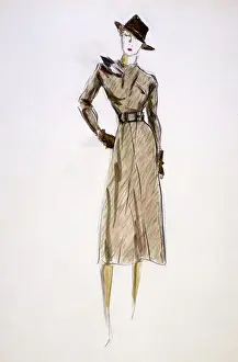 Dryden Prints: Woman wearing NY City day dress, 1934