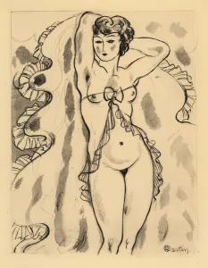 Images Dated 30th October 2019: Woman wearing a seethrough frilly veil around her bust