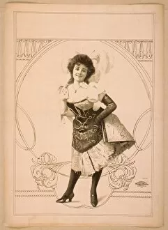 Skirted Collection: Woman wearing short skirted dress with hands on hips and fea