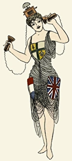 Images Dated 13th January 2012: Woman wearing telephonic fancy dress