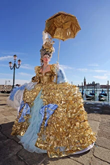 Images Dated 8th February 2013: Woman wearing Venice Carnival Costume
