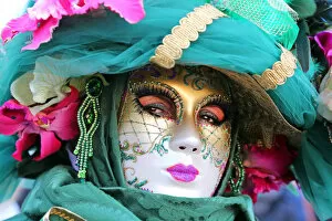 Images Dated 9th February 2013: Woman wearing Venice Carnival Costume