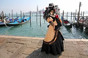 Images Dated 10th February 2013: Woman wearing Venice Carnival Costume