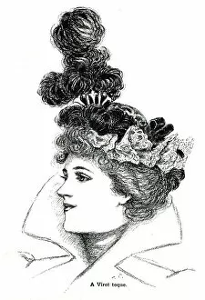 Woman wearing a virot hat 1897