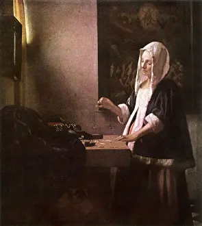 1650s Prints: Woman Weighing Gold by Jan Vermeer