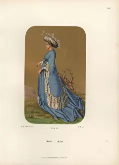 Regnier Prints: Womans dress from the early 15th century