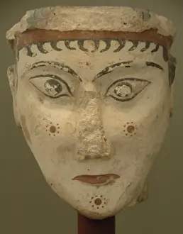 Mycenae Prints: Womans head painted. 13th Century B. C National Archaeolog