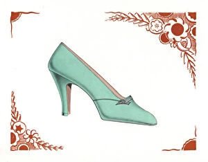 Andre Gallery: Womans shoe design in jade green leather