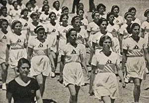 Parading Prints: Women Athletes parading, Turkey
