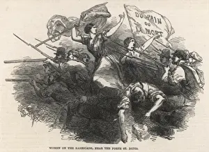 Mort Prints: Women on the barricade, Paris 1848